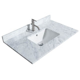Maroni 36 Inch Single Bathroom Vanity in Light Straw, White Carrara Marble Countertop, Undermount Square Sink