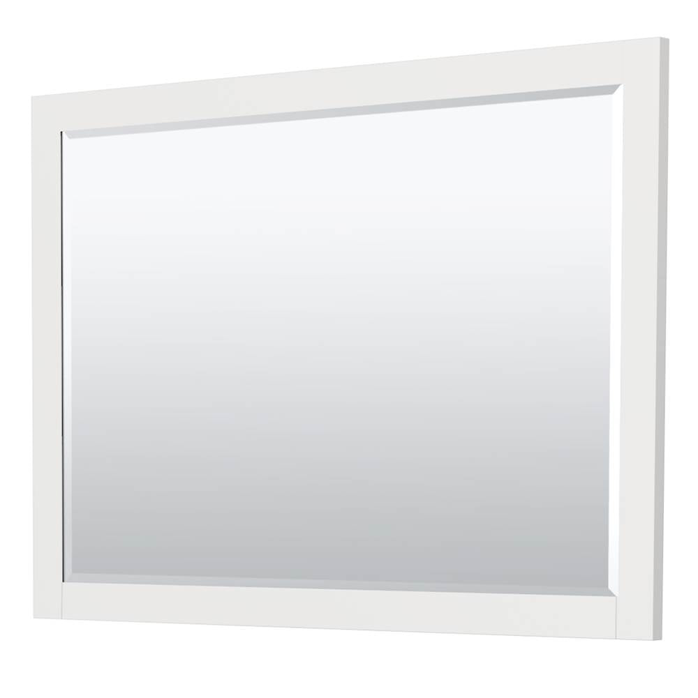 Miranda 48 Inch Single Bathroom Vanity in White, White Cultured Marble Countertop, Undermount Square Sink, Matte Black Trim, 46 Inch Mirror