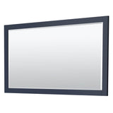Miranda 60 Inch Double Bathroom Vanity in Dark Blue, Carrara Cultured Marble Countertop, Undermount Square Sinks, Matte Black Trim, 58 Inch Mirror