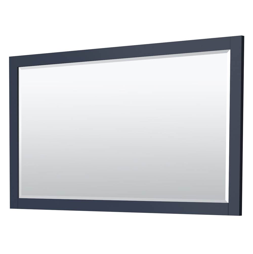 Miranda 60 Inch Single Bathroom Vanity in Dark Blue, Carrara Cultured Marble Countertop, Undermount Square Sink, Matte Black Trim, 58 Inch Mirror