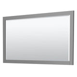 Miranda 60 Inch Single Bathroom Vanity in Dark Gray, Carrara Cultured Marble Countertop, Undermount Square Sink, Matte Black Trim, 58 Inch Mirror