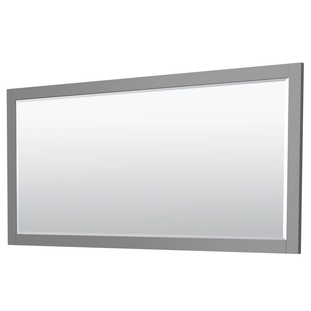 Miranda 72 Inch Double Bathroom Vanity in Dark Gray, Carrara Cultured Marble Countertop, Undermount Square Sinks, Brushed Nickel Trim, 70 Inch Mirror