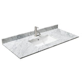 Margate 48 Inch Single Bathroom Vanity in Dark Gray, White Carrara Marble Countertop, Undermount Square Sink, and No Mirror