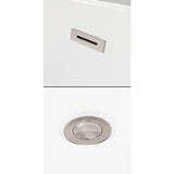 Galina 67 Inch Freestanding Bathtub in White with Floor Mounted Faucet, Drain and Overflow Trim in Brushed Nickel