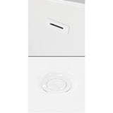 Melissa 60 Inch Freestanding Bathtub in White with Shiny White Trim and Floor Mounted Faucet in Brushed Gold