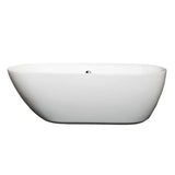 Wyndham Collection - Melissa 65 Inch Freestanding Bathtub in White with Polished Chrome Drain and Overflow Trim - White With Polished Chrome