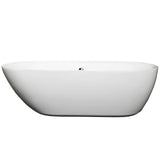 Wyndham Collection - Melissa 71 Inch Freestanding Bathtub in White with Polished Chrome Drain and Overflow Trim - White With Polished Chrome