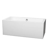 Wyndham Collection - Melody 60 Inch Freestanding Bathtub in White with Polished Chrome Drain and Overflow Trim - White With Polished Chrome