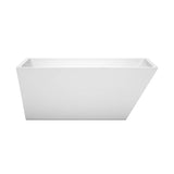 Wyndham Collection - Hannah 59 Inch Freestanding Bathtub in White with Polished Chrome Drain and Overflow Trim - White With Polished Chrome