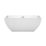 Wyndham Collection - Rachel 59 Inch Freestanding Bathtub in White with Polished Chrome Drain and Overflow Trim - White With Polished Chrome