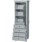 Acclaim Bathroom Linen Tower in Espresso with Shelved Cabinet Storage and 4 Drawers