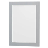 Acclaim 60 Inch Double Bathroom Vanity in Oyster Gray, White Cultured Marble Countertop, Undermount Square Sinks, 24 Inch Mirrors