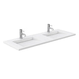 Miranda 60 Inch Double Bathroom Vanity in Dark Gray, 1.25 Inch Thick Matte White Solid Surface Countertop, Integrated Sinks, Matte Black Trim