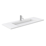 Miranda 60 Inch Single Bathroom Vanity in White, 1.25 Inch Thick Matte White Solid Surface Countertop, Integrated Sink, Matte Black Trim
