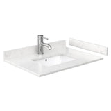 Sheffield 30 Inch Single Bathroom Vanity in Dark Gray, Carrara Cultured Marble Countertop, Undermount Square Sink, Medicine Cabinet