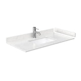 Beckett 42 Inch Single Bathroom Vanity in Dark Blue, Carrara Cultured Marble Countertop, Undermount Square Sink, No Mirror