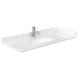 Daria 48 Inch Single Bathroom Vanity in White, Carrara Cultured Marble Countertop, Undermount Square Sink, Medicine Cabinet, Brushed Gold Trim