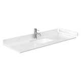 Beckett 54 Inch Single Bathroom Vanity in White, Carrara Cultured Marble Countertop, Undermount Square Sink, Matte Black Trim