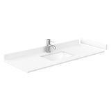 Beckett 54 Inch Single Bathroom Vanity in Dark Blue, White Cultured Marble Countertop, Undermount Square Sink, No Mirror