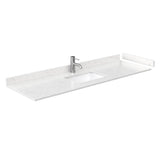 Beckett 66 Inch Single Bathroom Vanity in Dark Gray, Carrara Cultured Marble Countertop, Undermount Square Sink, No Mirror
