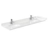 Acclaim 72 Inch Double Bathroom Vanity in White, Light-Vein Carrara Cultured Marble Countertop, Undermount Square Sinks, 24 Inch Mirrors