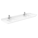Daria 72 Inch Double Bathroom Vanity in Dark Espresso, White Cultured Marble Countertop, Undermount Square Sinks, No Mirror