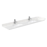 Beckett 84 Inch Double Bathroom Vanity in Dark Gray, Carrara Cultured Marble Countertop, Undermount Square Sinks, No Mirror
