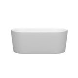Ursula 59 Inch Freestanding Bathtub in Matte White with Polished Chrome Drain and Overflow Trim