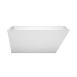 Hannah 59 Inch Freestanding Bathtub in White with Matte Black Drain and Overflow Trim