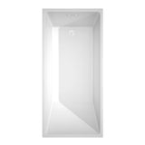 Hannah 67 Inch Freestanding Bathtub in White with Shiny White Trim and Floor Mounted Faucet in Matte Black