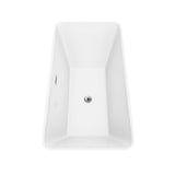 Tiffany 59 Inch Freestanding Bathtub in White with Polished Chrome Trim and Floor Mounted Faucet in Matte Black