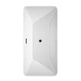 Tiffany 59 Inch Freestanding Bathtub in White with Floor Mounted Faucet, Drain and Overflow Trim in Matte Black