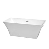 Wyndham Collection - Tiffany 59 Inch Freestanding Bathtub in White with Shiny White Drain and Overflow Trim