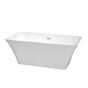 Wyndham Collection - Tiffany 59 Inch Freestanding Bathtub in White with Shiny White Drain and Overflow Trim