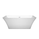Tiffany 59 Inch Freestanding Bathtub in White with Shiny White Drain and Overflow Trim