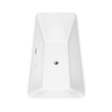 Tiffany 67 Inch Freestanding Bathtub in White with Polished Chrome Drain and Overflow Trim
