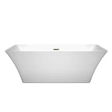 Tiffany 67 Inch Freestanding Bathtub in White with Polished Chrome Drain and Overflow Trim