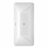 Tiffany 67 Inch Freestanding Bathtub in White with Polished Chrome Drain and Overflow Trim