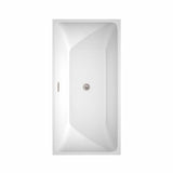 Rachel 59 Inch Freestanding Bathtub in White with Polished Chrome Drain and Overflow Trim