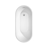 Ursula 59 Inch Freestanding Bathtub in White with Polished Chrome Drain and Overflow Trim