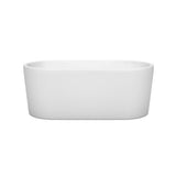 Ursula 59 Inch Freestanding Bathtub in White with Matte Black Drain and Overflow Trim