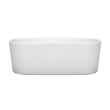 Ursula 67 Inch Freestanding Bathtub in White with Polished Chrome Drain and Overflow Trim