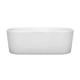 Ursula 67 Inch Freestanding Bathtub in White with Matte Black Drain and Overflow Trim