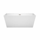 Sara 59 Inch Freestanding Bathtub in White with Polished Chrome Drain and Overflow Trim