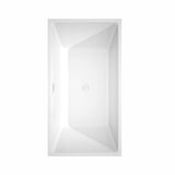 Sara 59 Inch Freestanding Bathtub in White with Shiny White Drain and Overflow Trim