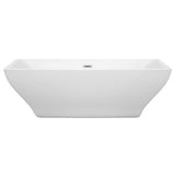 Maryam 71 Inch Freestanding Bathtub in White with Polished Chrome Drain and Overflow Trim