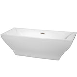 Wyndham Collection - Maryam 71 Inch Freestanding Bathtub in White with Brushed Nickel Drain and Overflow Trim - White With Brushed Nickel