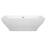 Maryam 71 Inch Freestanding Bathtub in White with Polished Chrome Drain and Overflow Trim