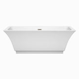 Galina 67 Inch Freestanding Bathtub in White with Polished Chrome Drain and Overflow Trim
