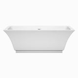Galina 67 Inch Freestanding Bathtub in White with Shiny White Drain and Overflow Trim